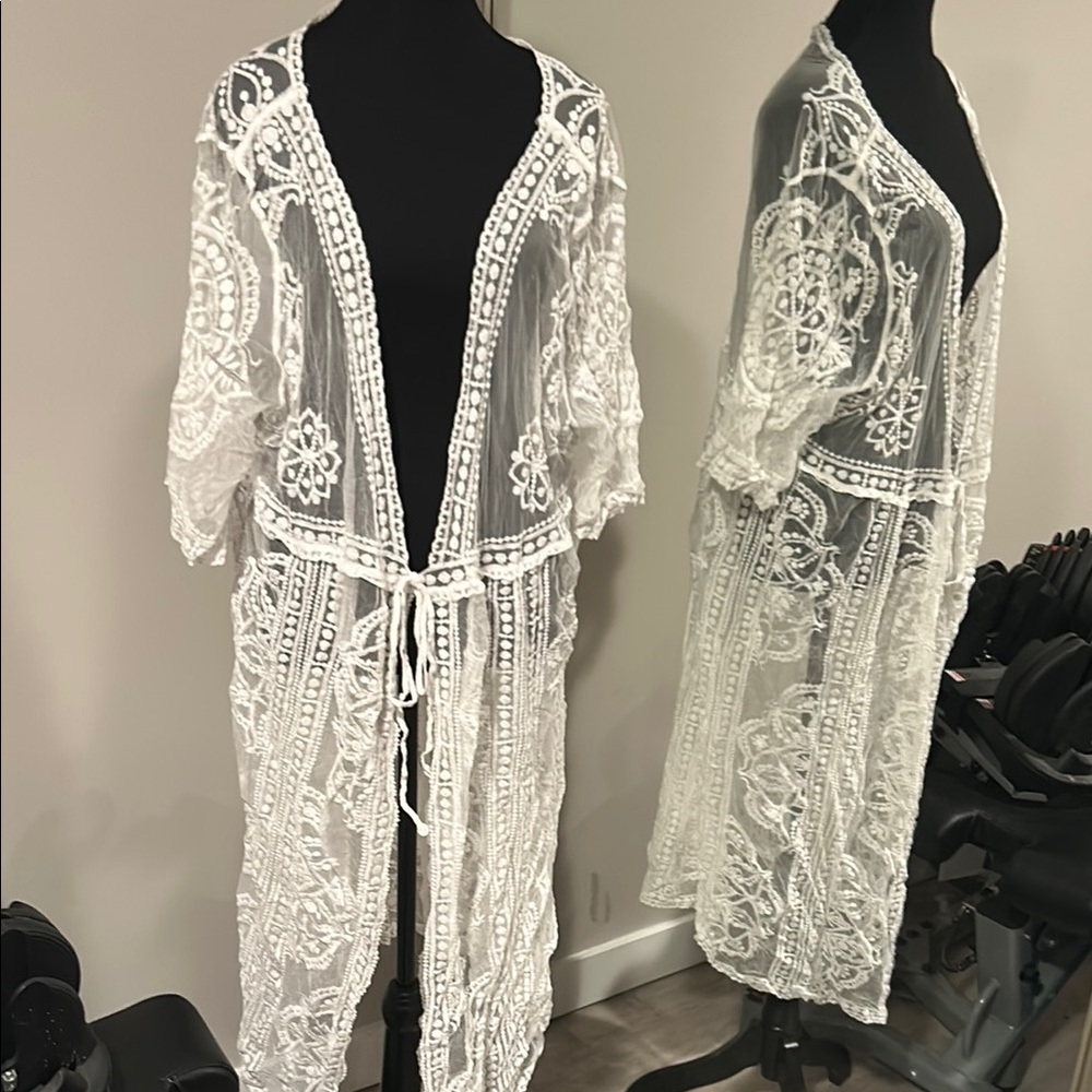 White Lace Kimono Cover-Up